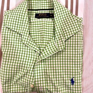 Green Striped Green Collared Polo Shirt